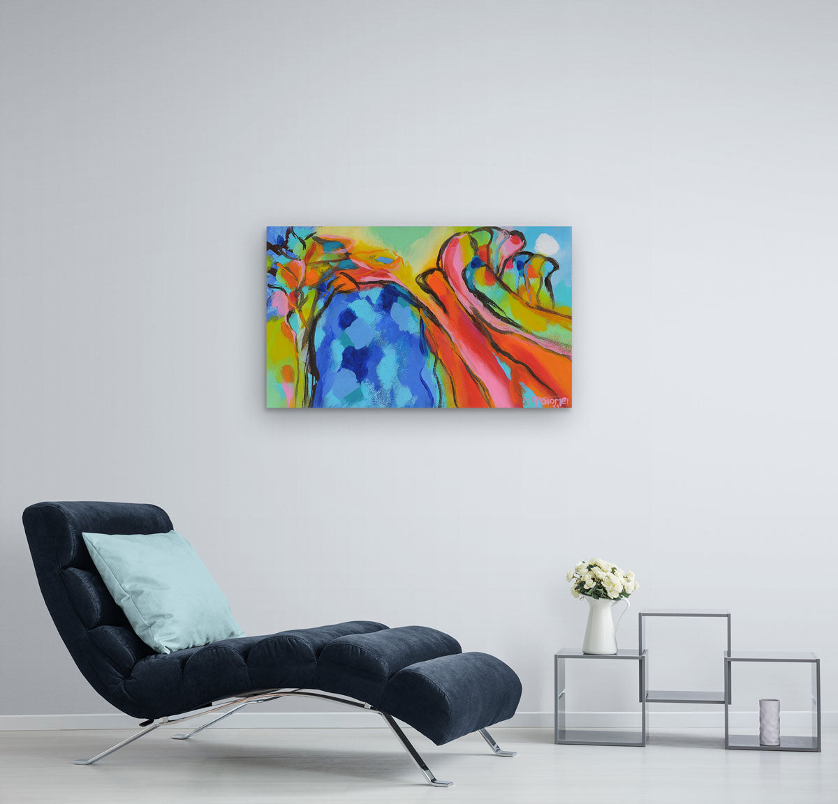 Abstract-Art-Buy-Emerging-Contemporary-Saatchiart-Saatchi -Gabriela Tolomei Aparecio en azul Mounted