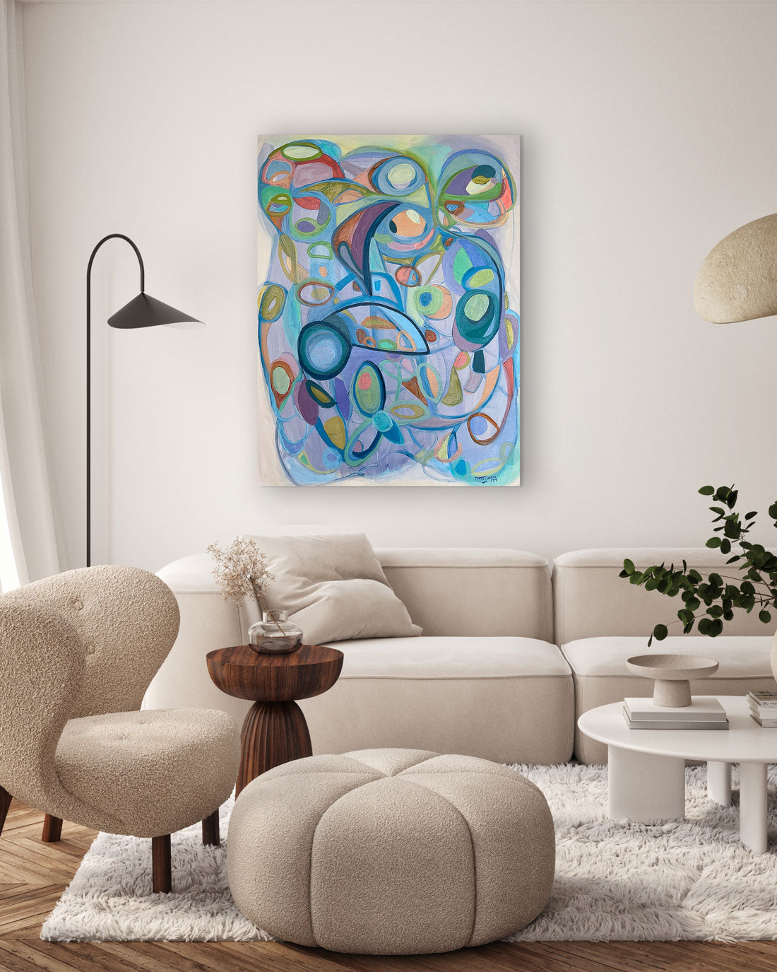 Abstract-Art-Buy-Emerging-Contemporary-Saatchiart-Saatchi -Gabriela Tolomei Circulos Ancestrales-Full Painting