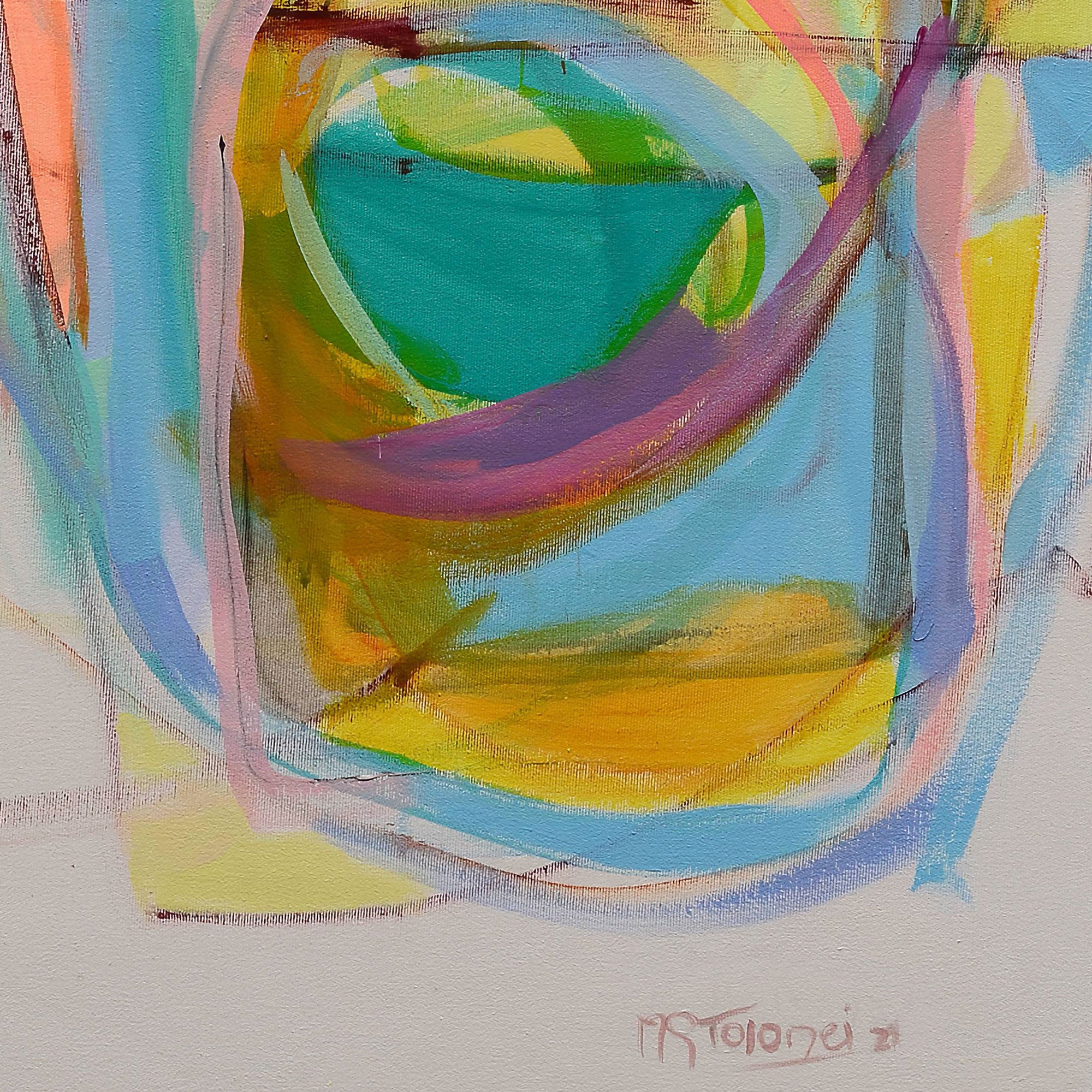 Abstract artwork with swirling colors on a white background Gabriela Tolomei Code Butterfly Detail