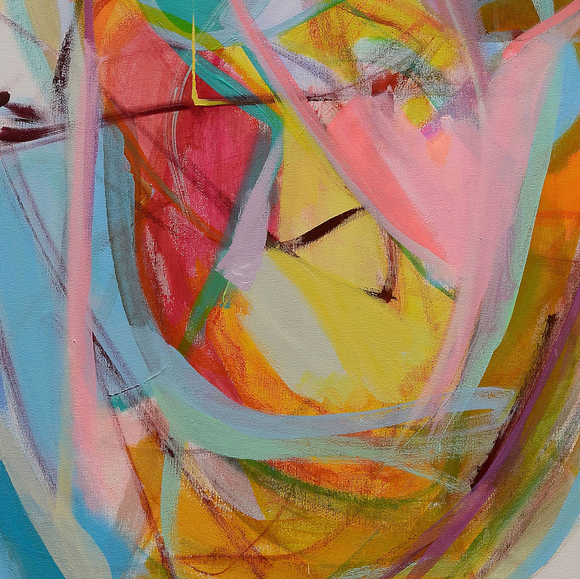 Abstract artwork with swirling colors on a white background Gabriela Tolomei Code Butterfly Detail