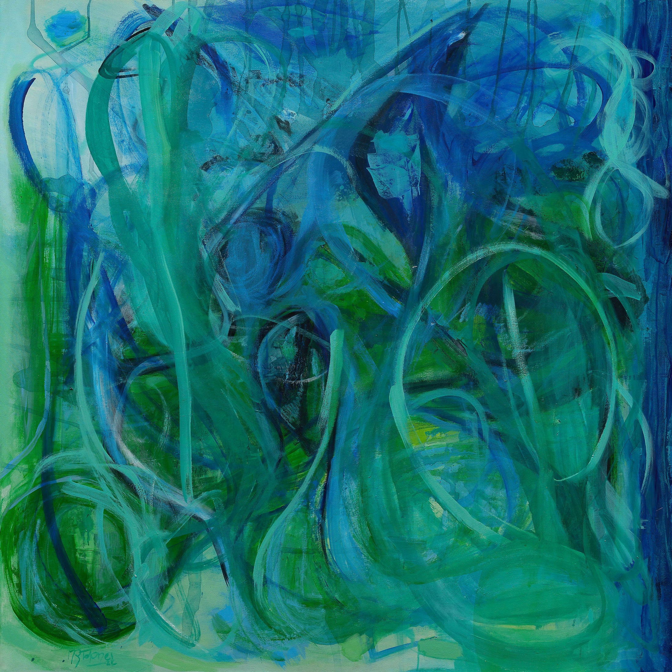Abstract-Art-Buy-Emerging-Contemporary-Saatchiart-Saatchi-Gabriela Tolomei EMERALD CODE Full Painting