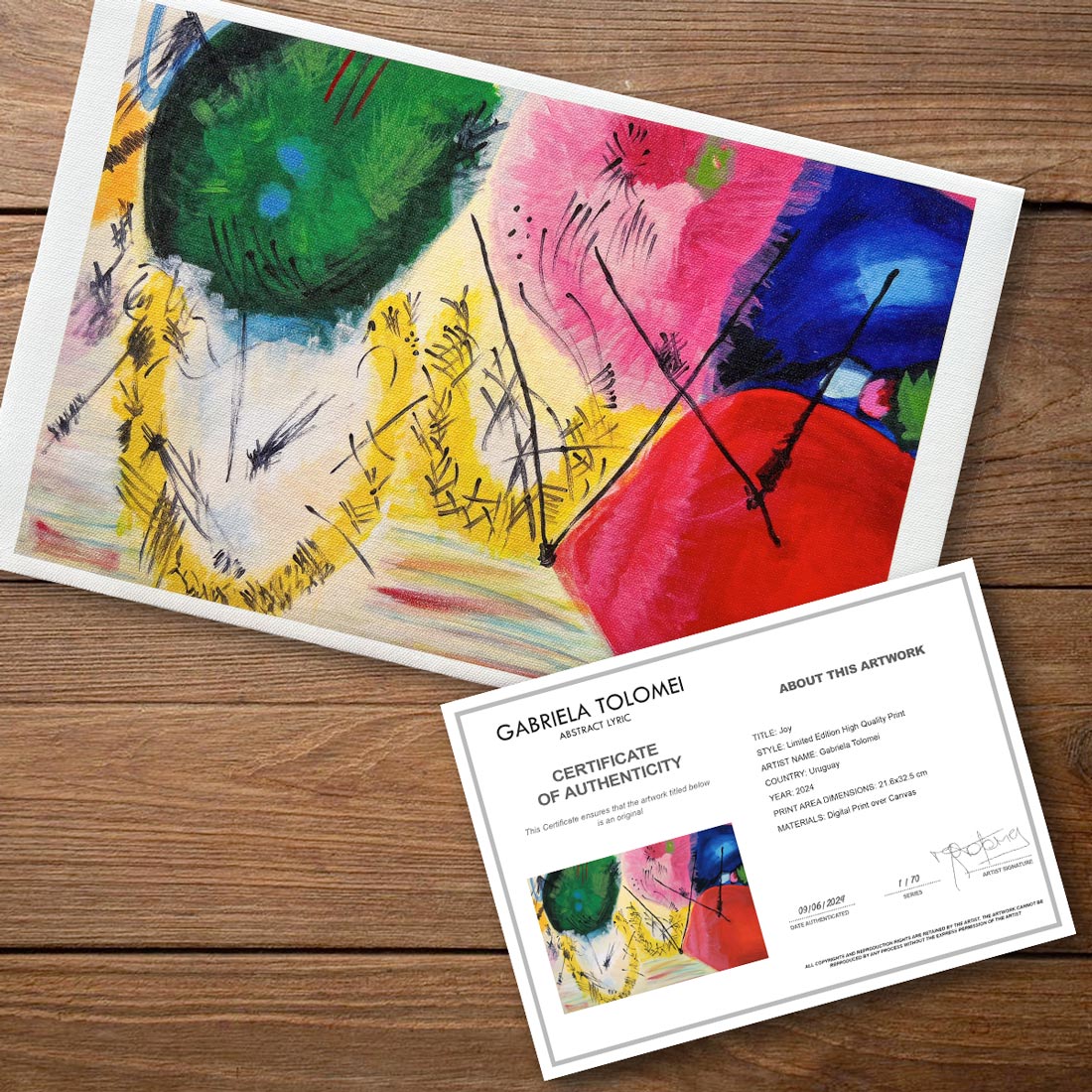 Prints-canvas-limit-edition-Abstract-Art-Buy-Emerging-Contemporary-Saatchiart-Saatchi -Gabriela-Tolomei-Joy-Print-Canvas-Certificate