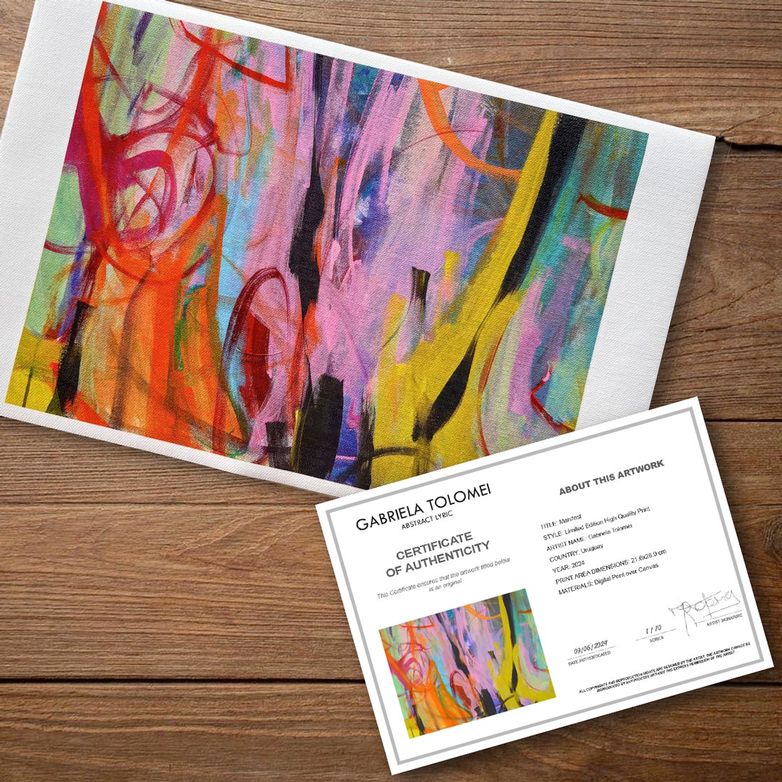 Prints-canvas-limit-edition-Abstract-Art-Buy-Emerging-Contemporary-Saatchiart-Saatchi -Gabriela-Tolomei-Manifest-Print-Canvas-Certificate