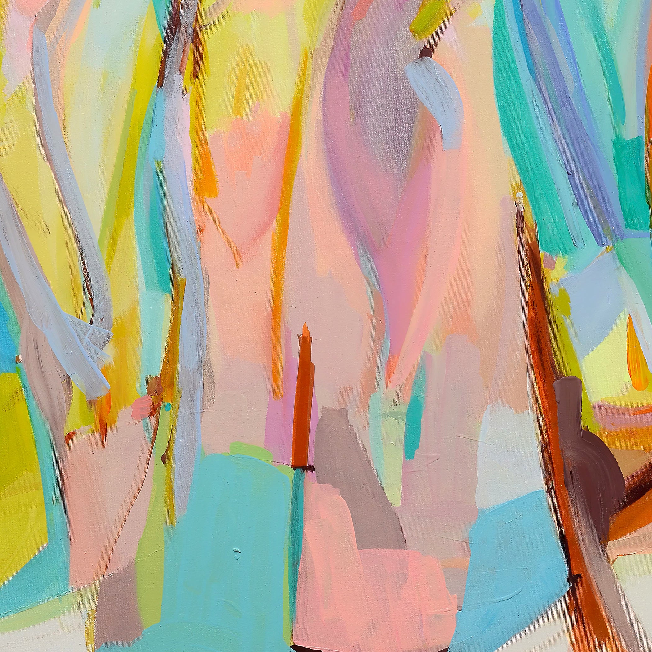 Abstract art with colorful shapes and patterns on a white background Abstract-Art-Buy-Emerging-Contemporary -Gabriela Tolomei Reborn Detail