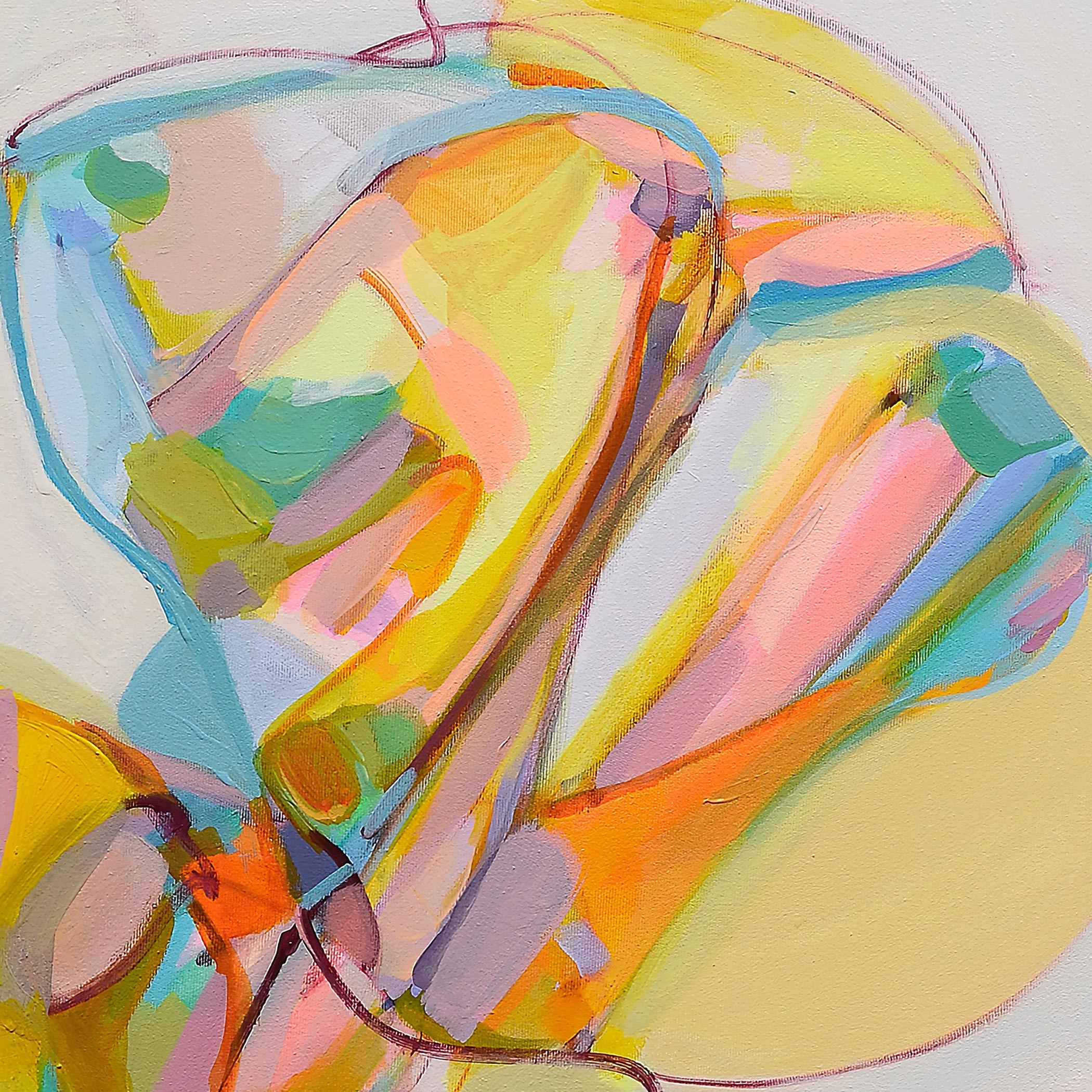 Abstract painting with vibrant colors and shapes Gabriela Tolomei The Beginning of Everything Detail