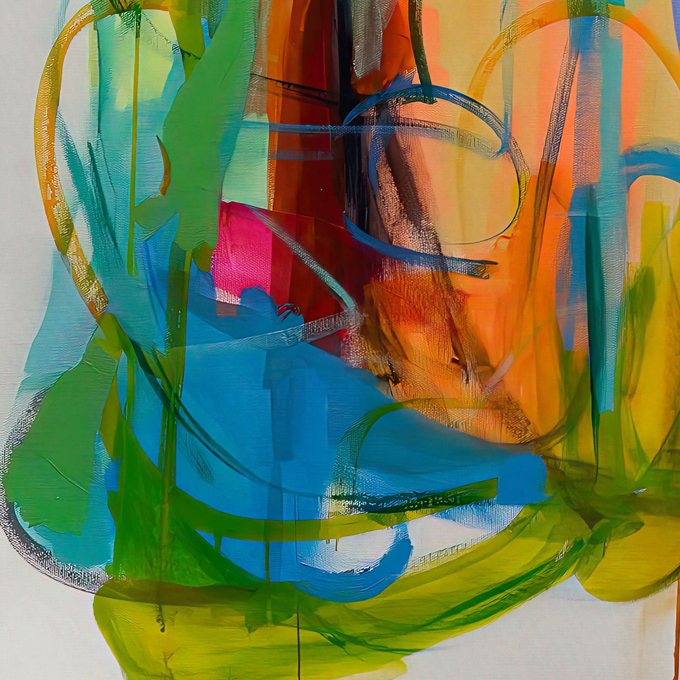 Abstract artwork with vibrant colors and textures Abstract-Art-Buy-Emerging-Contemporary -Gabriela Tolomei The Thread of Grace Detail