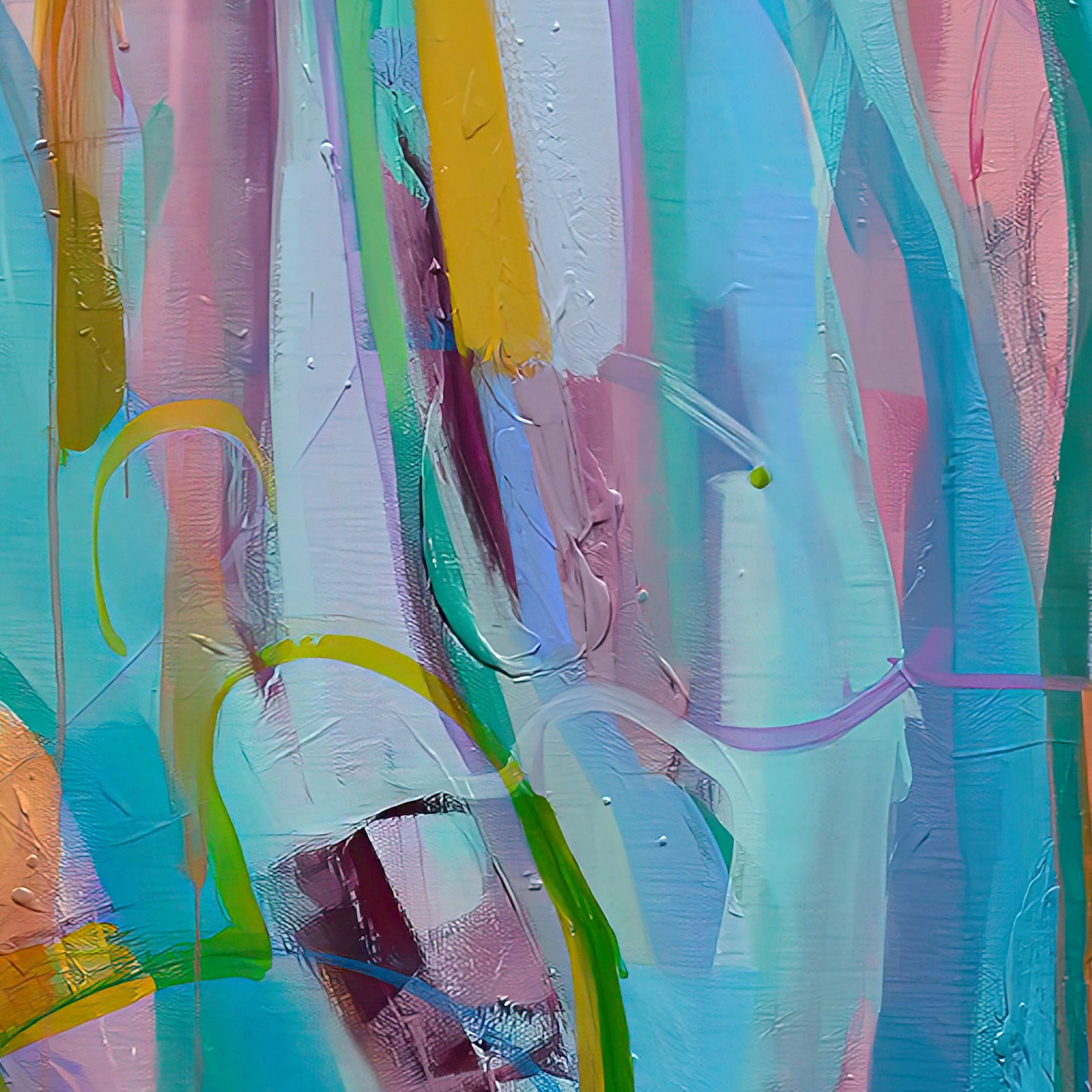 Abstract painting with vibrant colors and textured brushstrokes Abstract-Art-Buy-Emerging-Contemporary -Gabriela Tolomei The Voice of Silence Detail