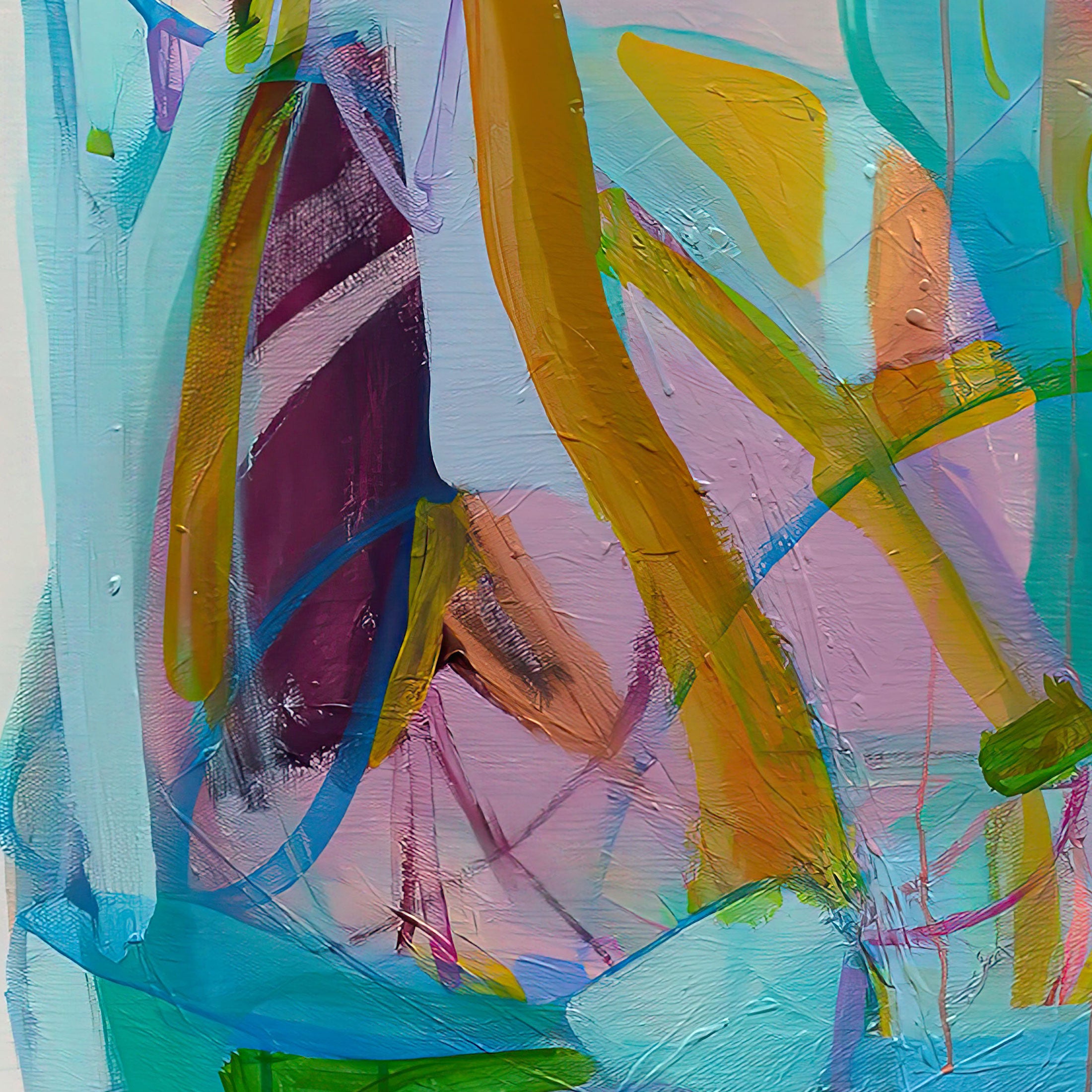 Abstract painting with vibrant colors and textured brushstrokes Abstract-Art-Buy-Emerging-Contemporary -Gabriela Tolomei The Voice of Silence Detail